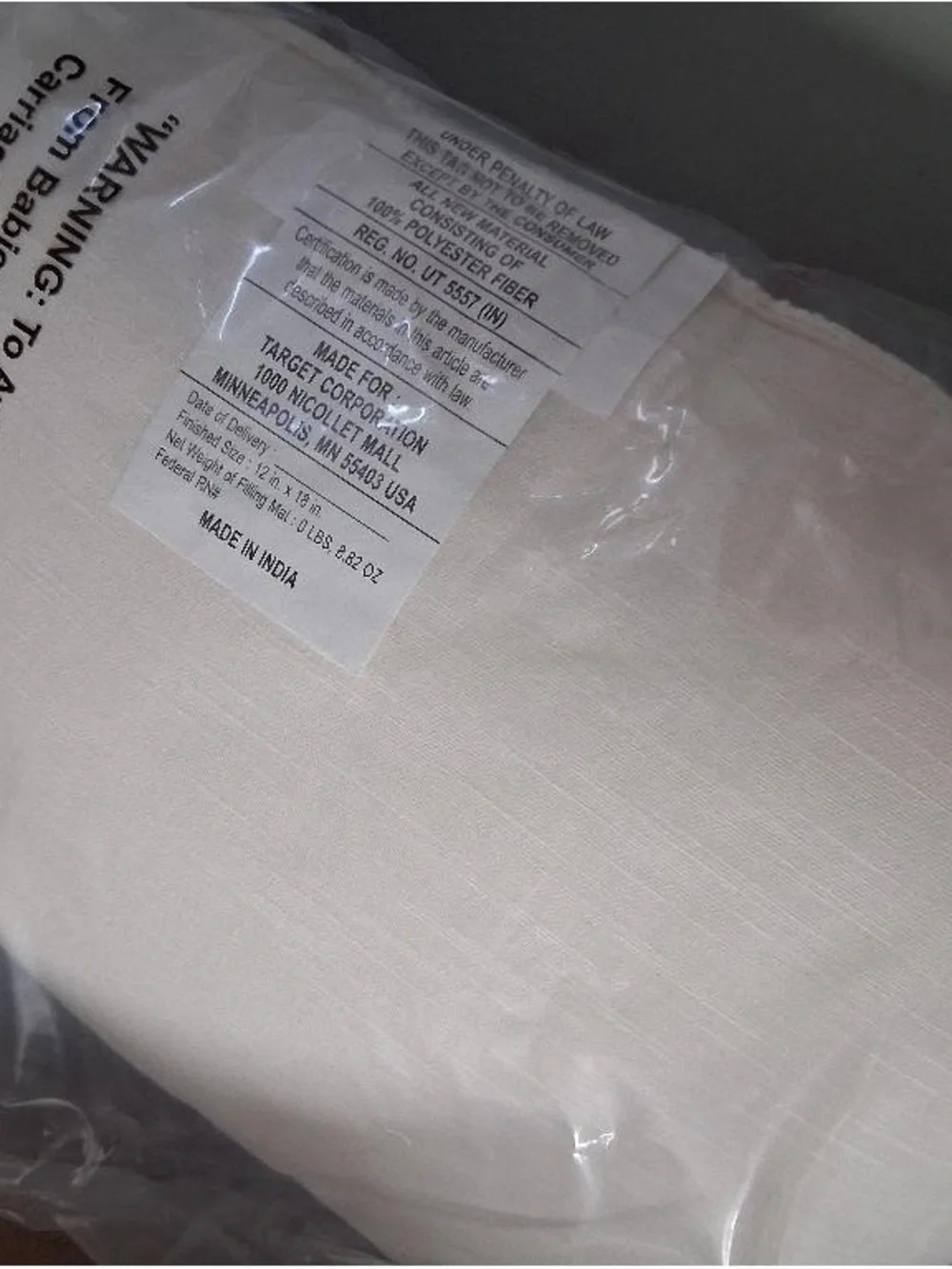 Lumbar Texture Cotton Pillow- Ivory